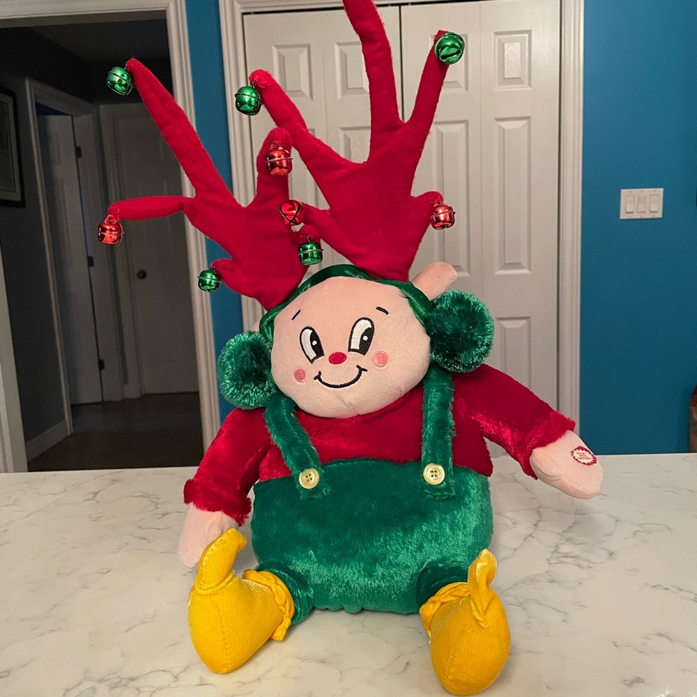Plush Singing Christmas Elf w/ Reindeer horns - Santa Claus is Coming to Town
